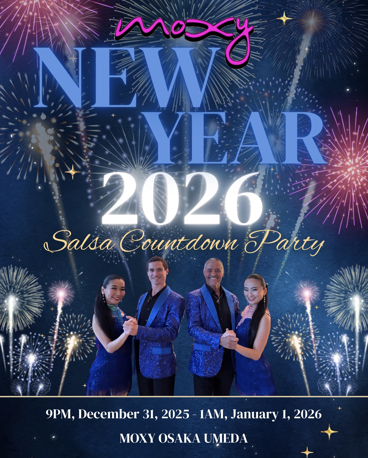 Moxy New Year Countdow Party, Salsa Bachata Osaka Events
